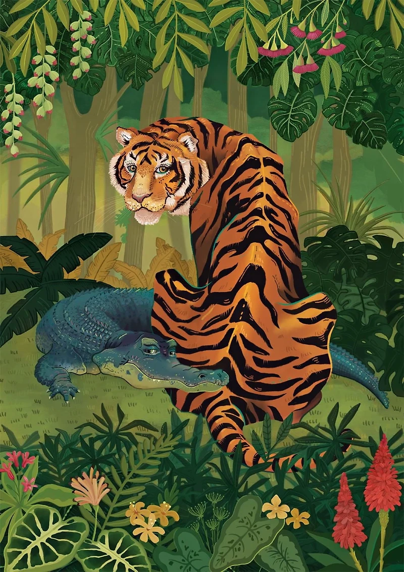Buffalo Games - Amazing Nature - Tiger and Crocodile - 500 Piece Jigsaw Puzzle