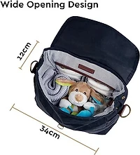 Sac à Langer Bababing - Sac à Dos Barca - Noir - Polyvalent et Élégant - Convertible en Sac à Épaule ou en Sac à Dos Pratique - Sangle en Toile à Double Usage Ingénieuse pour une Utilisation Facile