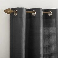 Mainstays 2-Pack Waffle semi-sheer Grommet Curtain Panel Pair, 2 panels