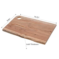 IH Casa Decor Acacia Wood Live Edge Serving Board With Round Handle