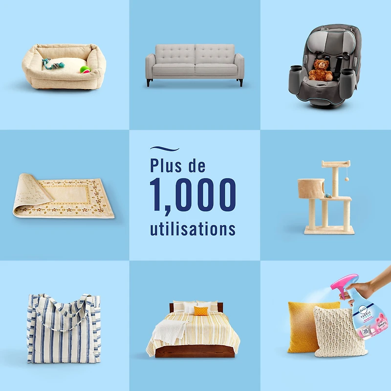 Assainisseur d’air en vaporisateur Febreze Tissu, désodorisant de tissu qui combat les odeurs, parfum Downy Calme 500 mL