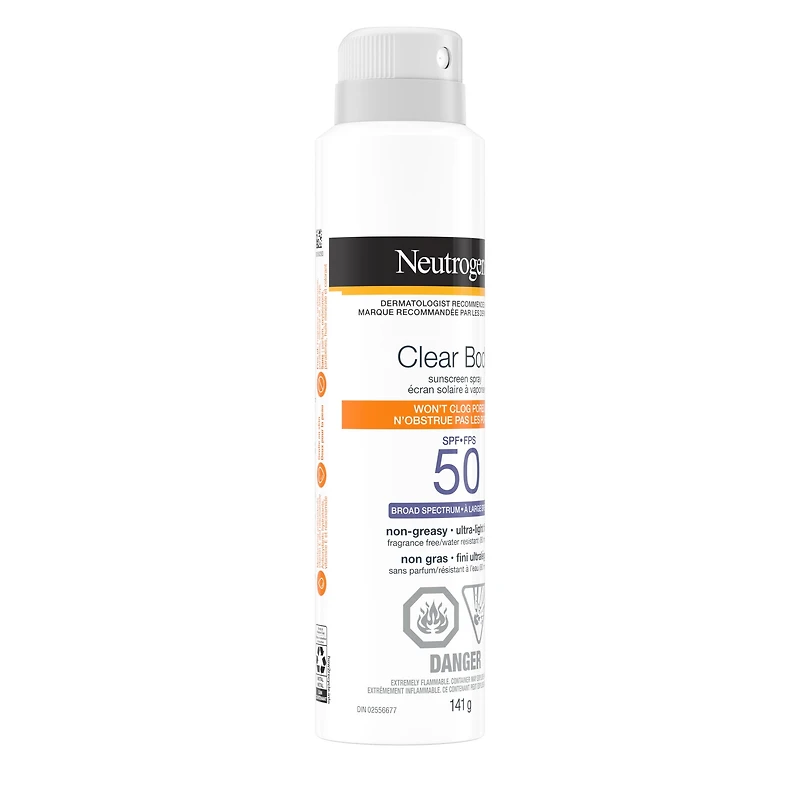 Écran solaire en vaporisateur Neutrogena Clear Body avec FPS 50, 141 g