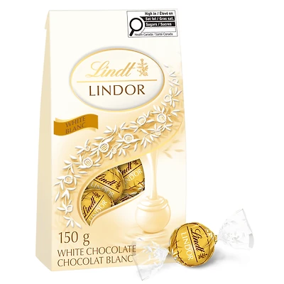 Truffes LINDOR au chocolat blanc de Lindt – Sachet (150 g) Sachet 150g