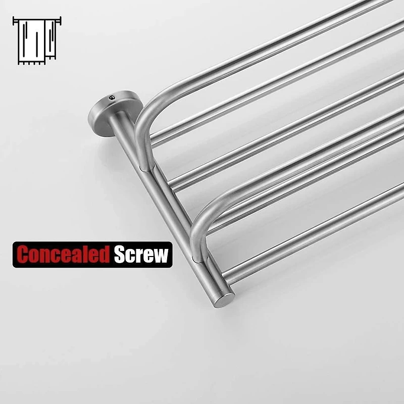 Avanities 32 po. Barre à serviette ronde en acier inoxydable W en acier inoxydable brossé AI-34582