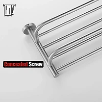 Avanities 32 po. Barre à serviette ronde en acier inoxydable W en acier inoxydable brossé AI-34582