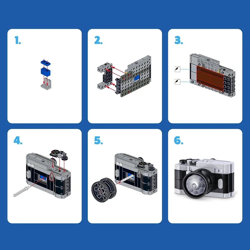 MAX Build More Premium Retro Series 2 (Camera) by ZURU – Novelty Unboxing Toy & Building Brick Collectible Minis with up to 188 Pieces, Retro Designs to Build & Display, Ages 8+, Kids, Teens & Adults.