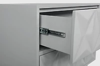 Commode géométrique à cinq tiroirs, gris