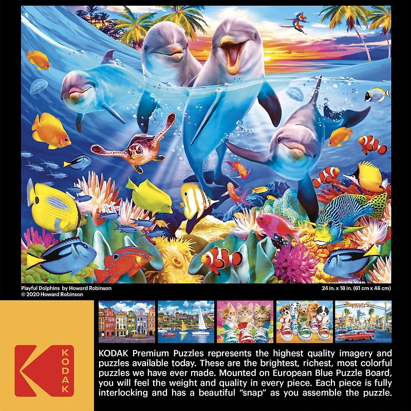 Kodak 350 Piece Jigsaw Puzzle - Playful Dolphins