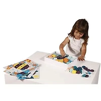 Janod - My First Wooden Mosaics - Early Learning Toy - 6 Perforated Cards and 38 Wooden Pawns - Learning of Colours and Motor Skills - Water Painting - from 2 Years