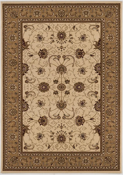 Tapis d'intérieur persan Majestic 2' x 2' (taille exacte : 2'3" x 2'), beige crème, style traditionnel - Entrée, couloir, salle de bain et cuisine