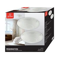 Pennington 10" Flush Mount Ceiling Light 2-Pack, Frosted White Alabaster Glass Shade