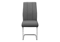 Monarch Specialties Dining Chair, Set Of 2, Side, Upholstered, Kitchen, Dining Room, 39" Height, Grey Fabric, Chrome Metal, Contemporary, Modern