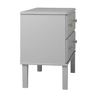 Prepac Lux Grey 2 Drawer 16"D x 27.75"W x 25"H Nightstand