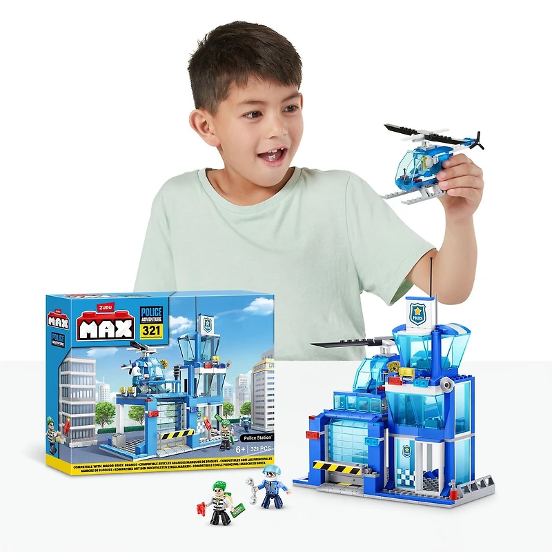 Ensemble de jeu MAX Adventure poste de police (321 pièces) la construction aventure jouet
