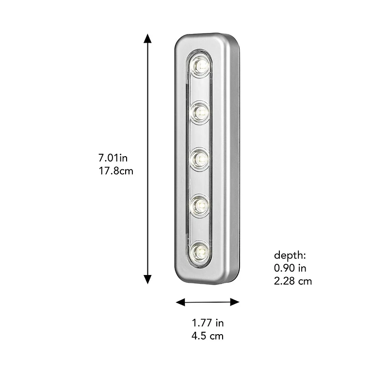 Barre d’éclairage de travail et veilleuse de 17,8 cm (7 po) à interrupteur manuel, paquet de 2, alimentation à piles