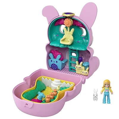 Polly Pocket-Coffret Transformable Lapin, avec Polly et figurine lapin