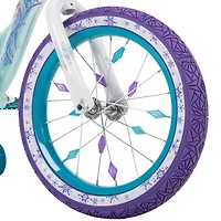 Reines des Neiges de Huffy, 16 pouces, vélos pour les filles avec roues d'entraînement, Blanc étincelant / Bleu cristal 4-6 ans