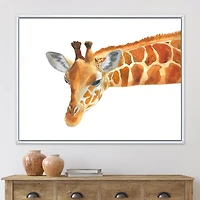 Designart Portrait of A Giraffe IX FLOAT FRAME WALL ART