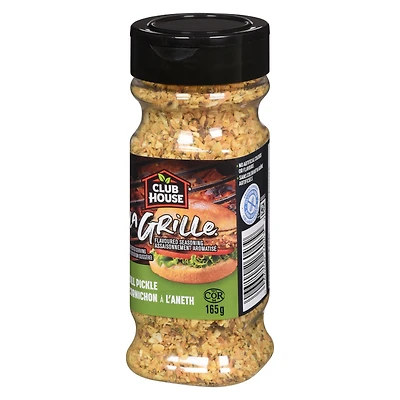 Club House La Grille Dill Pickle Seasoning, Zesty dill pickle seasoning. Give some new flavour to your food with this savoury seasoning.