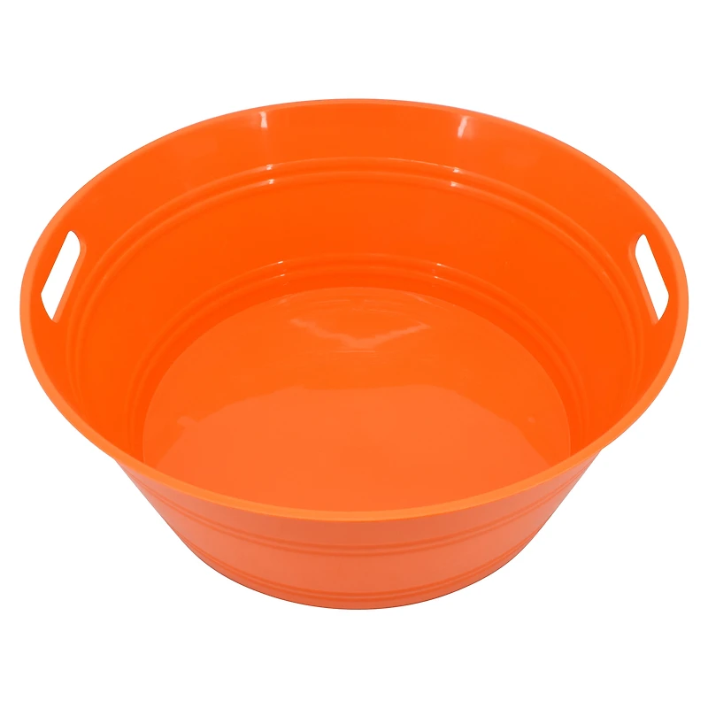 Boîte de fête ronde en plastique orange de 17,5 po pour Halloween, 1 unité, cadeaux de fête, par façon de célébrer