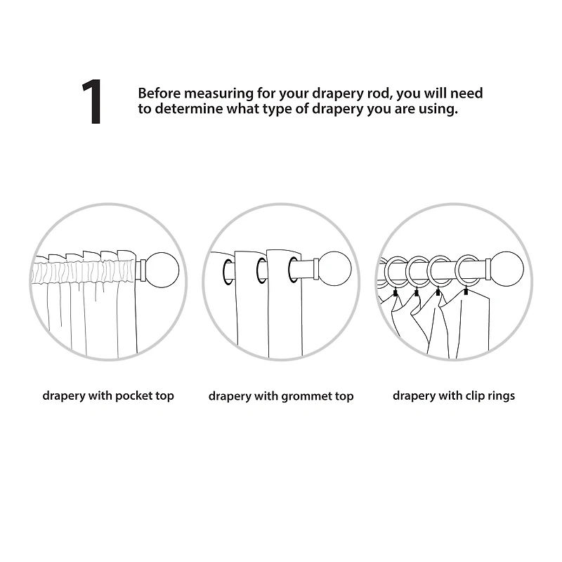 Mainstays 1/2" Black Filagree Knob Adjustable Curtain Rod Set, 48"-84"