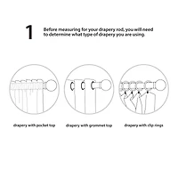 Mainstays 1/2" Black Filagree Knob Adjustable Curtain Rod Set, 48"-84"
