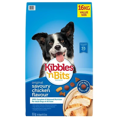 Kibbles 'n Bits Original Chicken Flavour Dog Food 16kg, 16kg