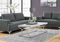 Monarch Specialties Table A Café, Accent, Cocktail, Rectangulaire, Salon, 44"l, Métal, Stratifié, Blanc Lustré, Chrome, Contemporain, Moderne