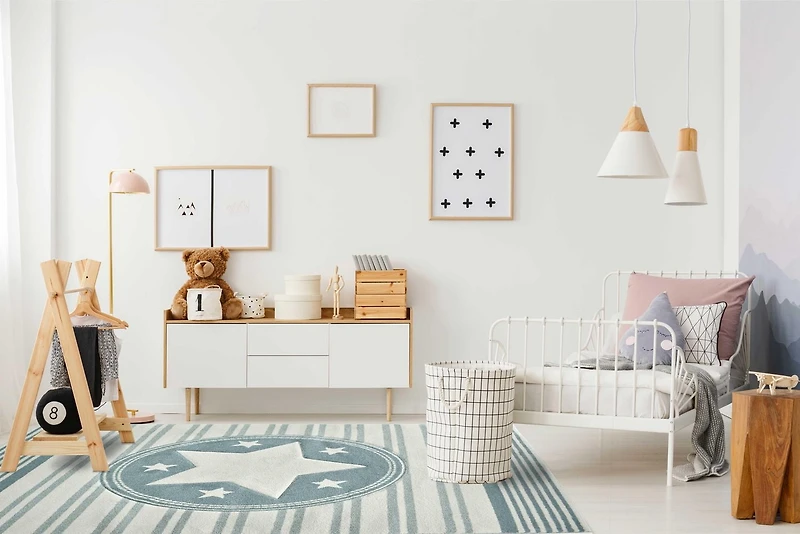 KC Cubs Boy & Girl Modern Decor Multicolor Area Rug and Carpet Collection for Kids, Toddlers and Baby Nursery, Stars & Stripes
