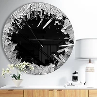 Designart Conception 3D abstraite de mur cassé horloge murale