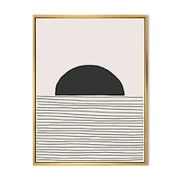 Designart Lignes géométriques minimales et cercle V ART MURAL À CADRE FLOTTÉ