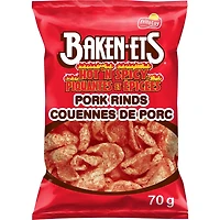 Couennes de porc aromatisées Baken-Ets Piquantes et épicées 70 g.