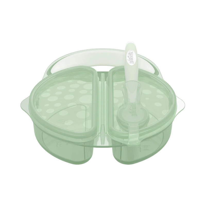 Dr. Brown’s™ Travel Fresh™ Divided Bowl and Soft-Tip Spoon Set with Travel Lid, BPA Free