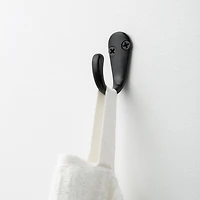 Era Single Hook 2-Pack Black, 1.70 x 0.67 x 1.42 in