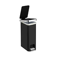 Better Homes & Gardens 40l Slim Vertical Kitchen Step Trash Can, Black, BHG 40l Kitchen Step Bin - Black