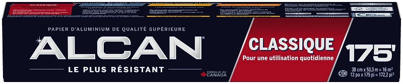 AlcanMC Papier d'Aluminium Standard 12 po x 175 pi , 1 rouleau