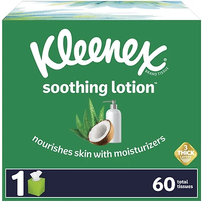 Kleenex® Soothing Lotion Facial Tissues with Coconut Oil, Aloe & Vitamin E