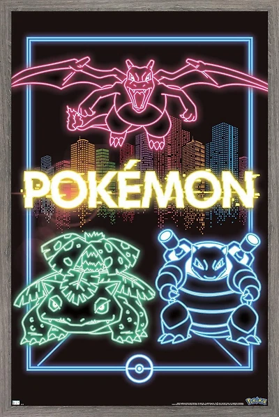Pokémon - Neon Group Wall Poster