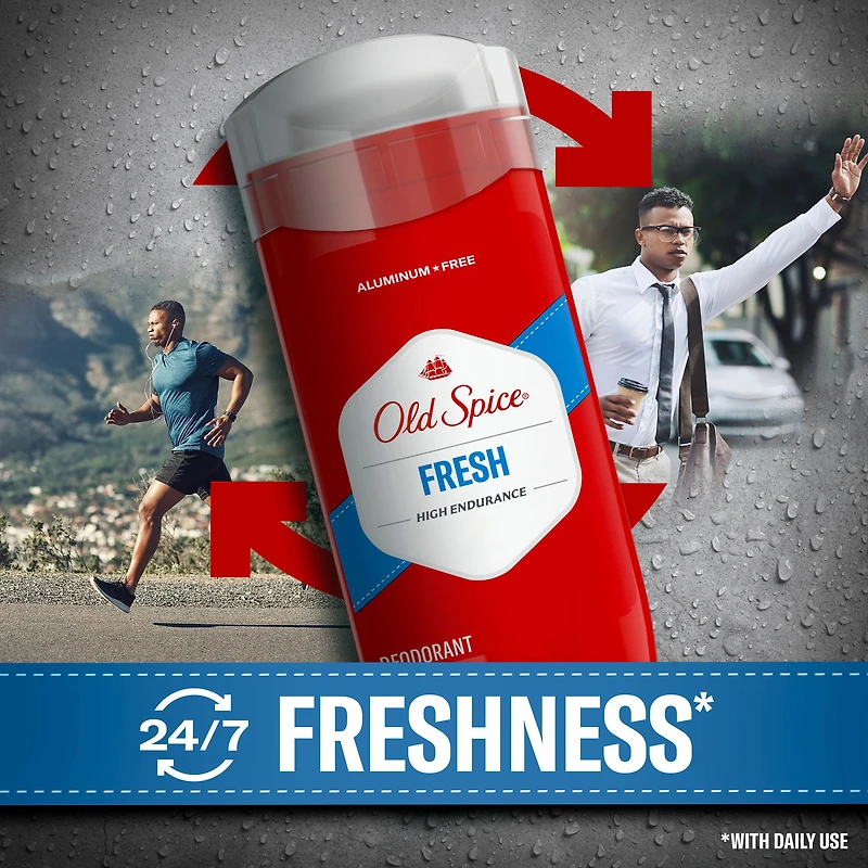 Désodorisant High Endurance Old Spice pour hommes, sans aluminium, protection 48 heures, parfum Fraîcheur