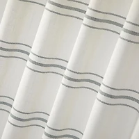 Panneau de rideau à rayures et franges en poly-coton filtrant la lumière Better Homes & Gardens, 50 x 84 pouces, Vert Panneau de rideau à pompons filtrant la lumière