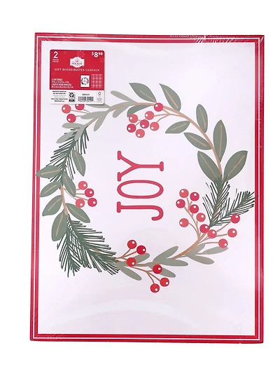 Ensemble de boîtes cadeaux Joyeuse Couronne & Carreaux de Noël