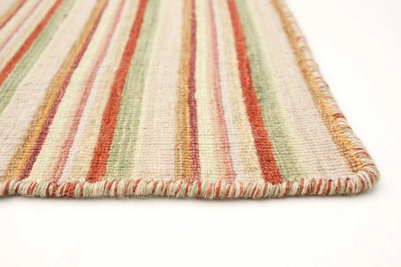 ECARPETGALLERY 5'1" x 6'11" Flat-weaves & Kilims Manhattan Hand Made Area Rug for Living Room, Dining Room and Bedroom in Ivory