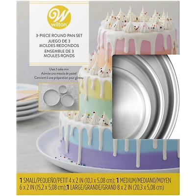 Ensemble de 3 moules à gâteau rond en aluminium Wilton Ensemble moules alu, 3 pièces