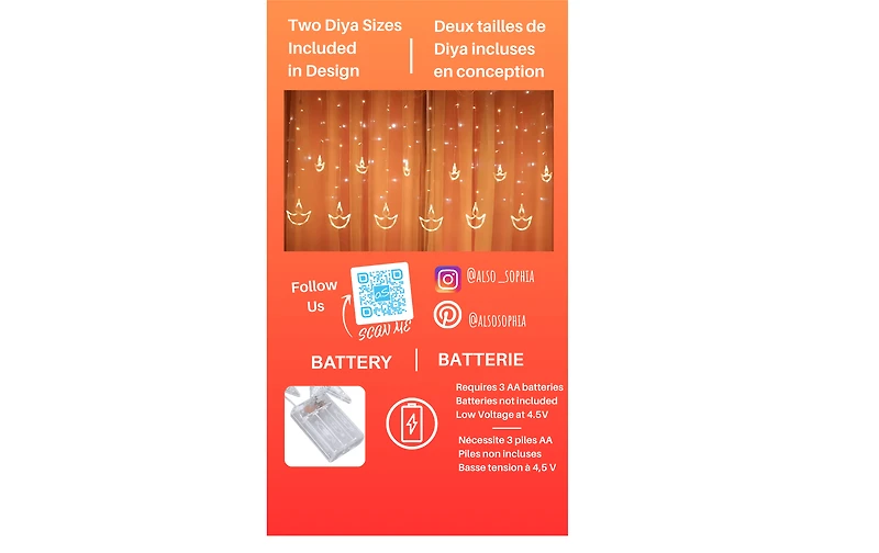 Also Sophia LED Diwali Diya Curtain Lights