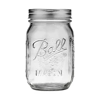 Bocaux Mason Ball avec couvercles et anneaux, ouverture régulière, 473 ml Ensemble de 8