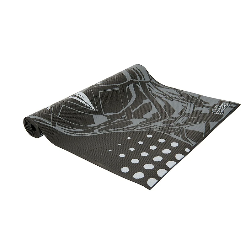Marvel Black Panther Comic Art 3mm Yoga Mat – 24” x 60" – Black/Grey