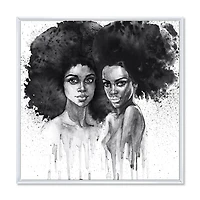 Designart Portrait of African American Woman XI FLOAT FRAME WALL ART