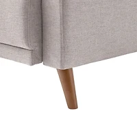 CorLiving Clara Modern Light Grey Upholstered Indoor Accent Armchair with Wood Legs