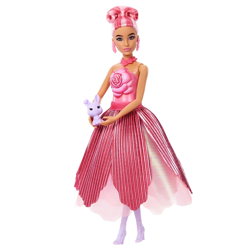 Barbie Poupée PÉTALS POP Rose et Accessoires
