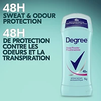 Antisudorifique en Bâton pour Femmes Degree Poudre Satinée Protection Contre la Transpiration et les Odeurs 48 Heures 74g